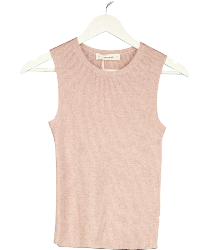 Women's Mandarin Collar SweatersEVERLANE Pink Lurex Merino Wool Blend Tank Top UK XS