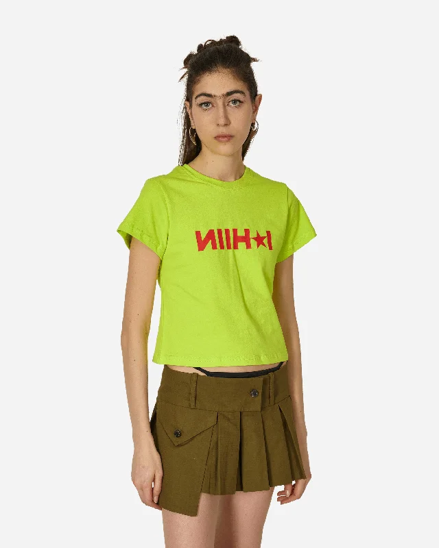 Women's Blouse with Puffed SleevesHigh Star Baby Tee Neon Yellow