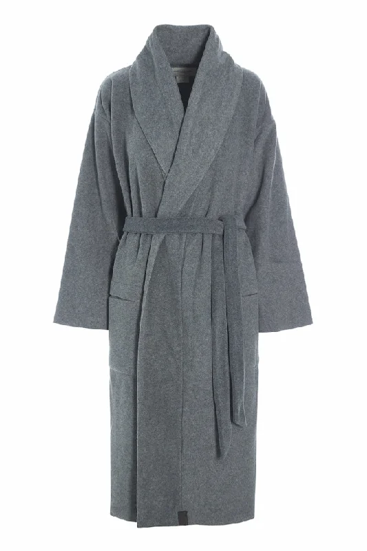 women's pajamas for hot summer nightsBATHROBE WOMEN MIDI - 7128 MIDI - GREY