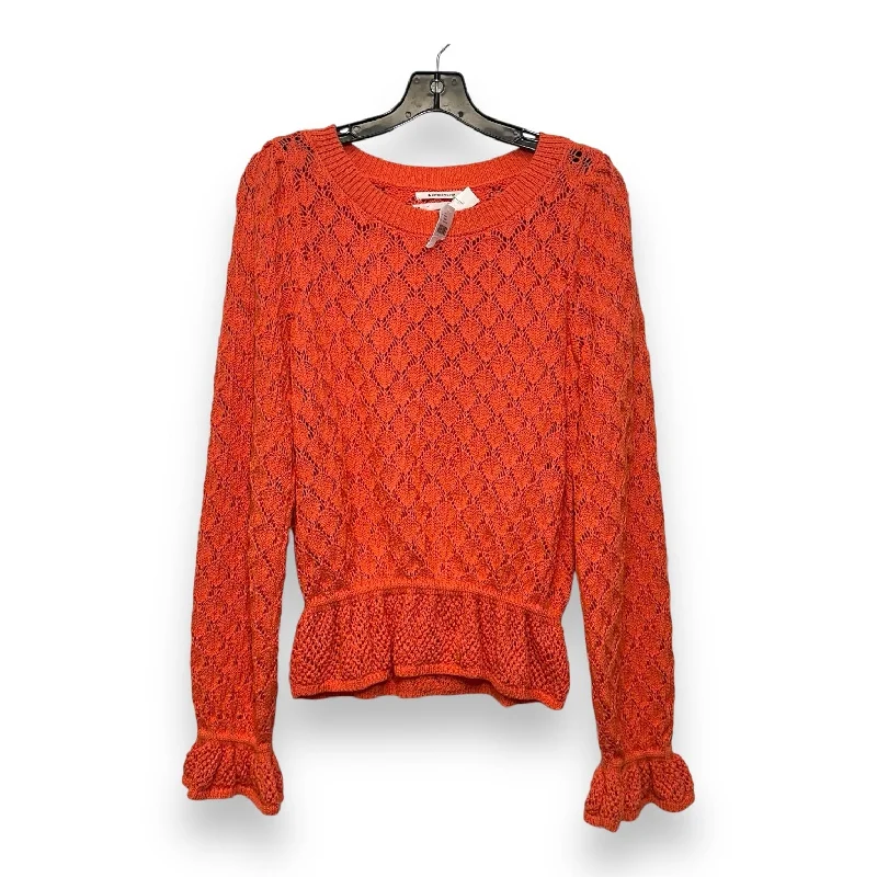 Women's Square Collar SweatersSweater By Anthropologie In Orange, Size: M