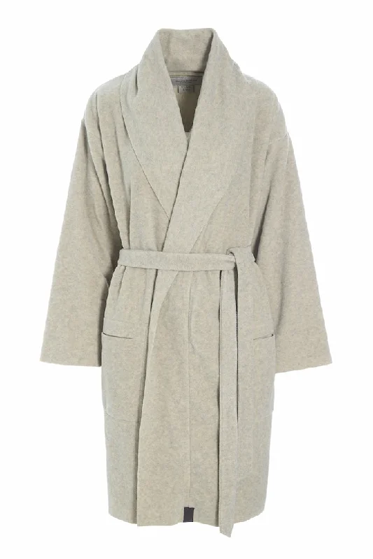 women's pajamas with moisture-wicking fabricBATHROBE WOMEN MINI - 7128 MINI - SAND