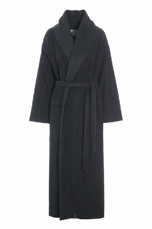 women's striped pajama setsBATHROBE WOMEN MAXI - 7128 MAXI - SOFT BLACK