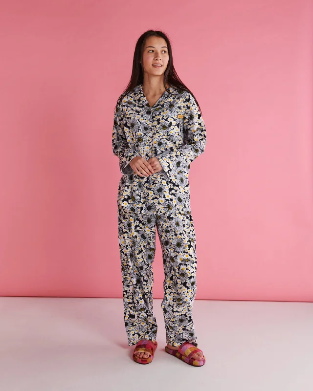 women's pajamas with a relaxed fitWoodstock Petals Flannelette Adult Long Sleeve Shirt & Pant Pyjama Set