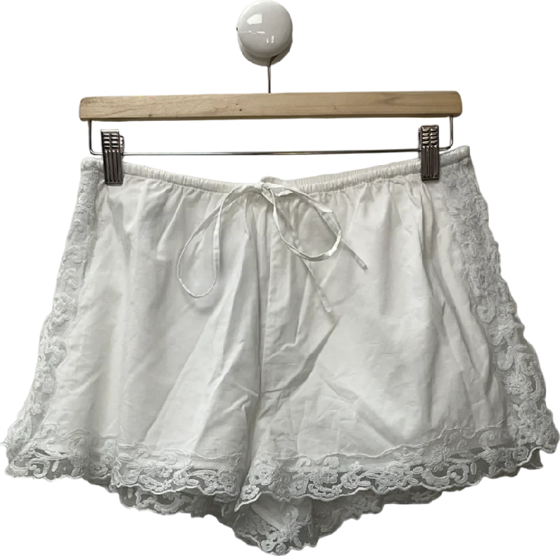 Women's Narrow Collar SweatersZARA White Embroidered Lace Shorts UK S