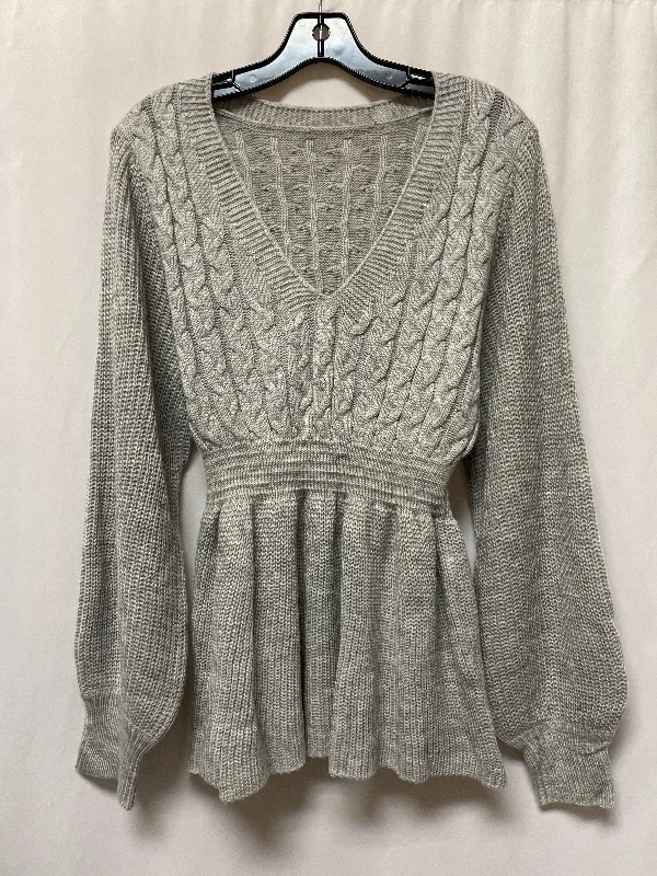 Women's Square Collar SweatersSweater By Shein In Grey, Size: Xxl