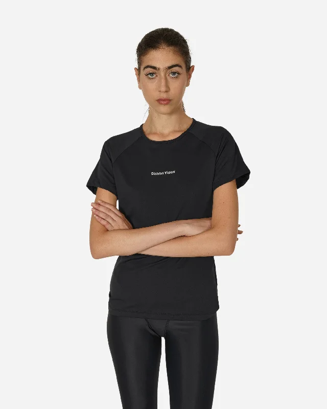 Women's Blouse with Shawl CollarShort Sleeve Fitted Tee Black