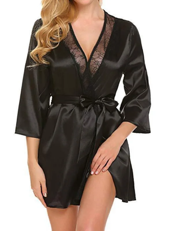 women's pajamas with a sophisticated, modern twistPolly Lace Edge Stain Robes (3 colors)