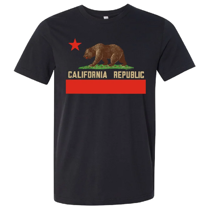 Women's Hooded Sweatshirts with Heavyweight FabricDon Pimentel California Republic Bear Flag Asst Colors Mens Lightweight Fitted T-Shirt/tee