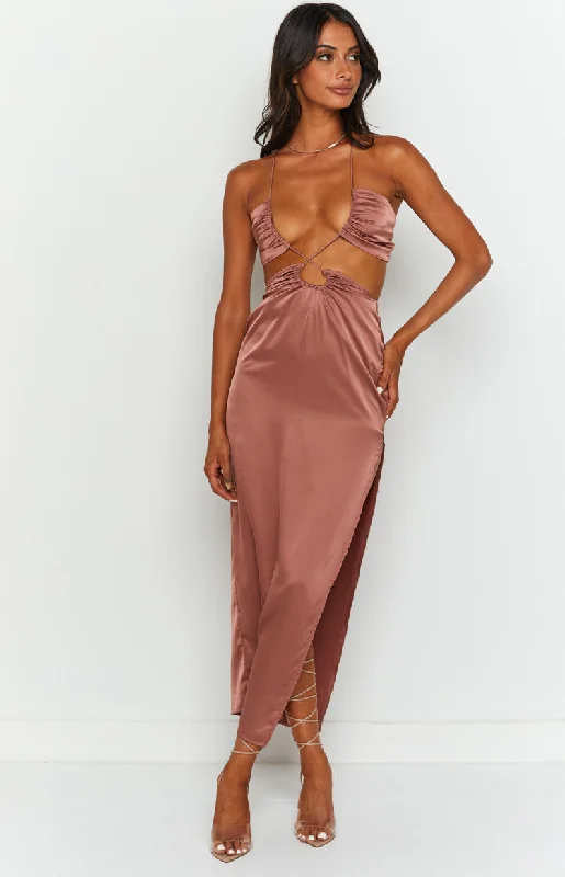 Women's Sweetheart Collar DressesTaylor Copper Maxi Dress