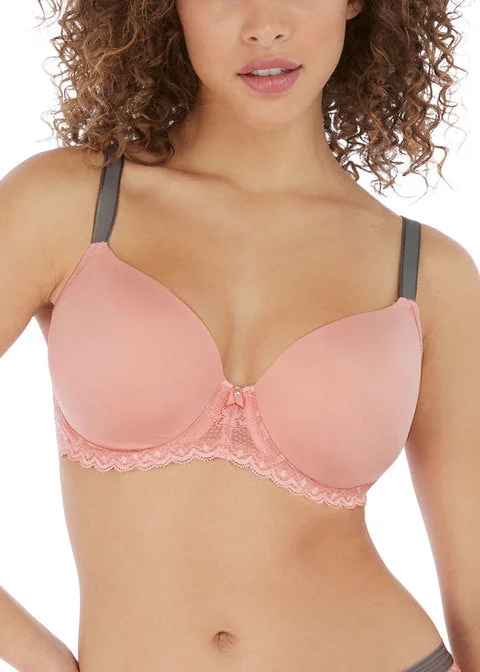 sheer lace braOffbeat Rosehip Uw Moulded Demi T-shirt Bra