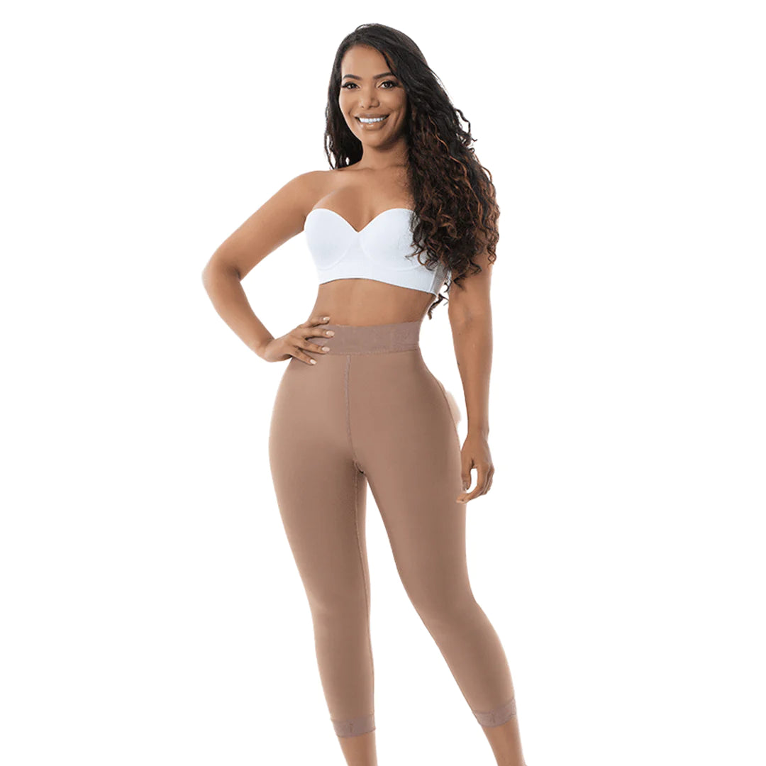 body shaper with mesh panels for breathability5014 Short largo sin broche alta compresión