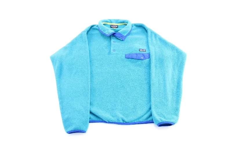 Women's Zip-Up CoatsPatagonia Logo Patch Aqua Snap-T Fleece Pullover