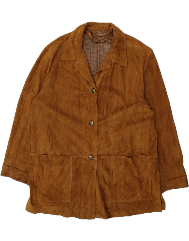 Women's Bomber CoatsCONBIPEL Womens Suede Overcoat IT 50 XL Brown Leather