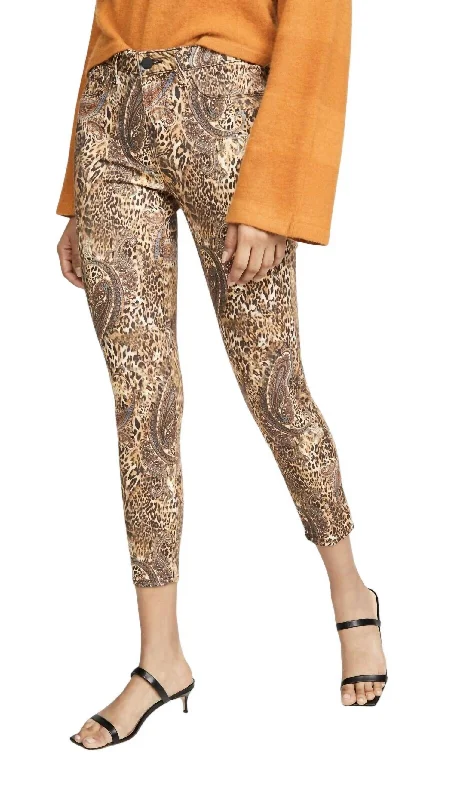 Women's Jodhpurs with Sweetheart NeckMargot Leopard Paisley Skinny Jeans In Bronze Valencia