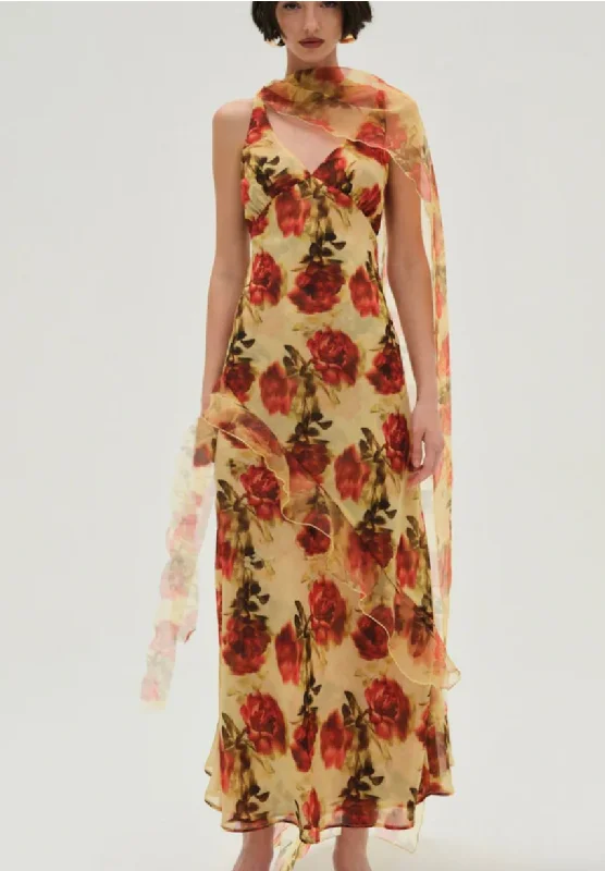 Women's Asymmetrical DressesFloral Stems Maxi Dress by For Love and Lemons