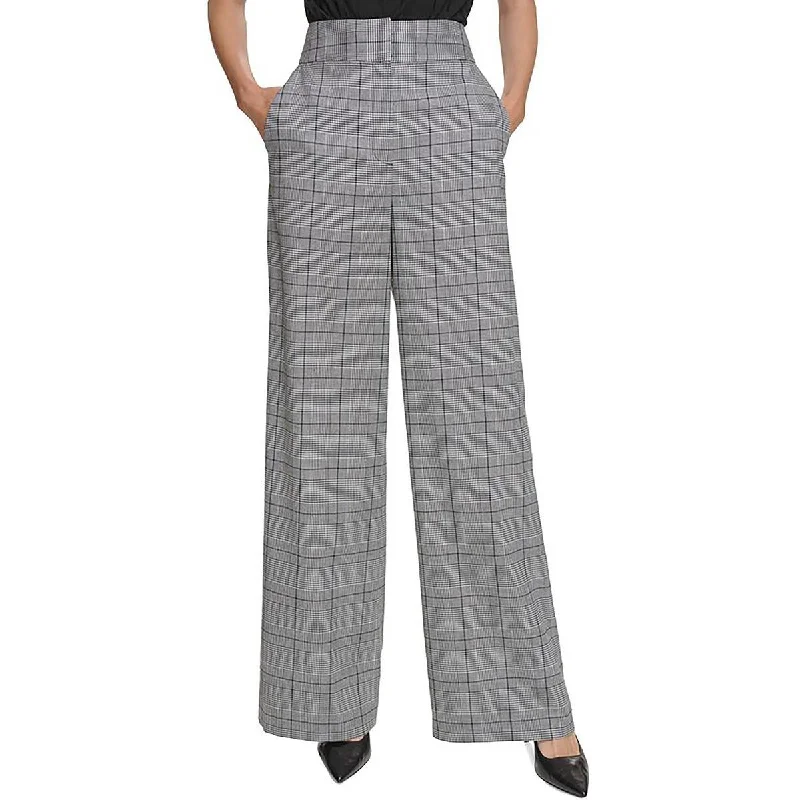 Women's Jodhpurs with Skinny LegWomens Plaid High Rise Wide Leg Pants