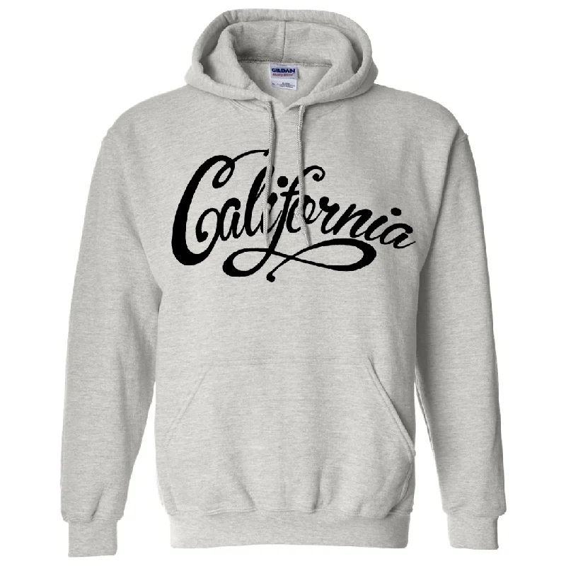 Women's Hooded Sweatshirts with Warm FabricCalifornia Beach Script Black Print Sweatshirt Hoodie