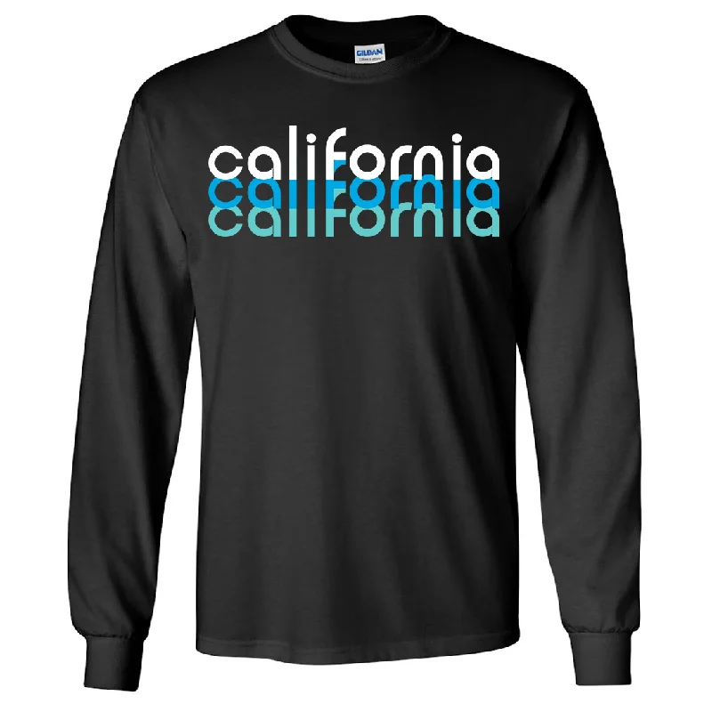 Women's Hooded Sweatshirts with Front PocketsCalifornia Cool Stacked Long Sleeve Shirt