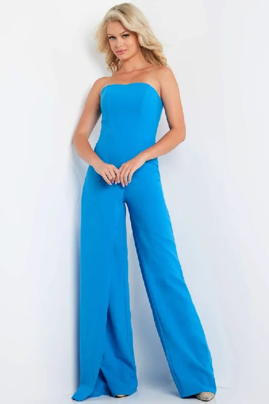 Women's Jumpsuits with V-Shaped CollarJovani 23082 Long Evening Formal Jumpsuit