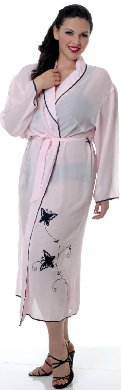 women's pajamas with elastic waistbandsWomen's Georgette Long Wrap Robe  #3008