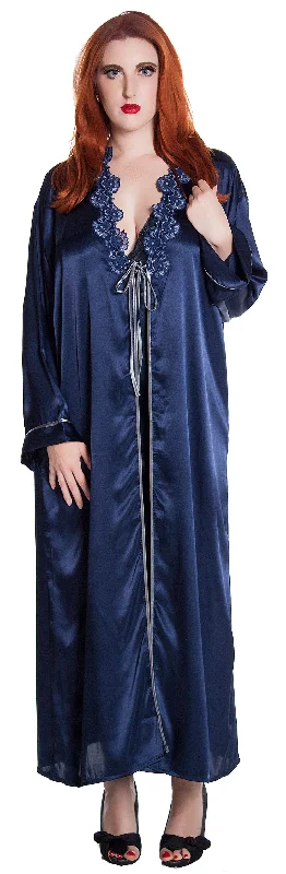 women's pajamas with a classic designWomen's Charmeuse Long Robe #3037/x