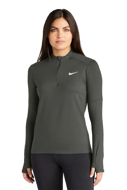 Women's Hooded Sweatshirts with Microfiber LiningNike Womens Element Dri-Fit Moisture Wicking 1/4 Zip Sweatshirt - Anthracite Grey