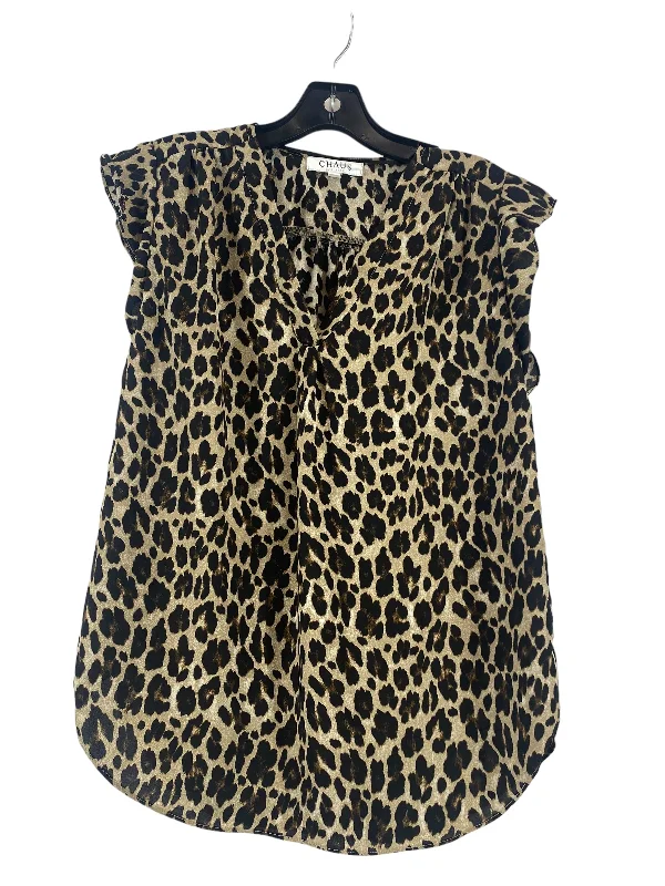 Women's Blouse with Narrow CollarAnimal Print Blouse Sleeveless Chaus, Size S