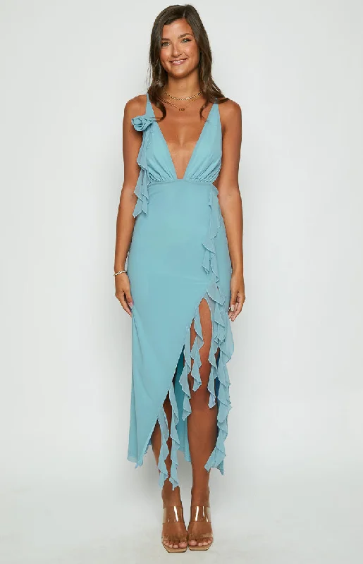 Women's Sweetheart-Neck DressesKalani Blue Maxi Dress