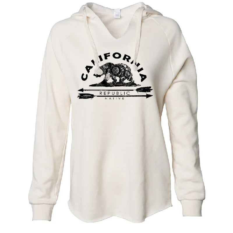 Women's Hooded Sweatshirts with Floral LiningCalifornia Arrow Bear Women's Soft Hooded Pullover