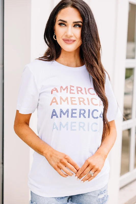 Women's Boho ShortsAmerica Baby White Graphic Tee