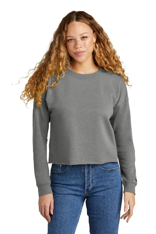 Women's Hooded Sweatshirts with Welt PocketsNew Era Womens Fleece Crop Crewneck Sweatshirt - Heather Shadow Grey