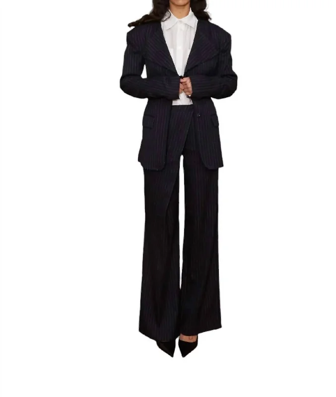 Women's Jodhpurs with Mid-LengthPinstripe Trousers In Navy