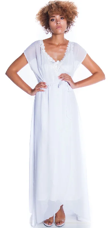 women's pajamas with a fitted designWomen's Bridal Chiffon Long Wrap Robe #3109/X