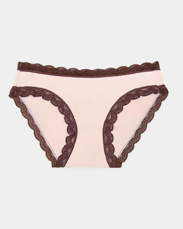 stretchable satin panties with a sheer lace waistbandThe Original Brief - Candlelight and Cocoa