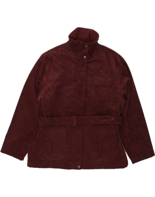 Women's Coats with CollarJACK MURPHY Womens Corduroy Jacket UK 18 XL Burgundy Cotton