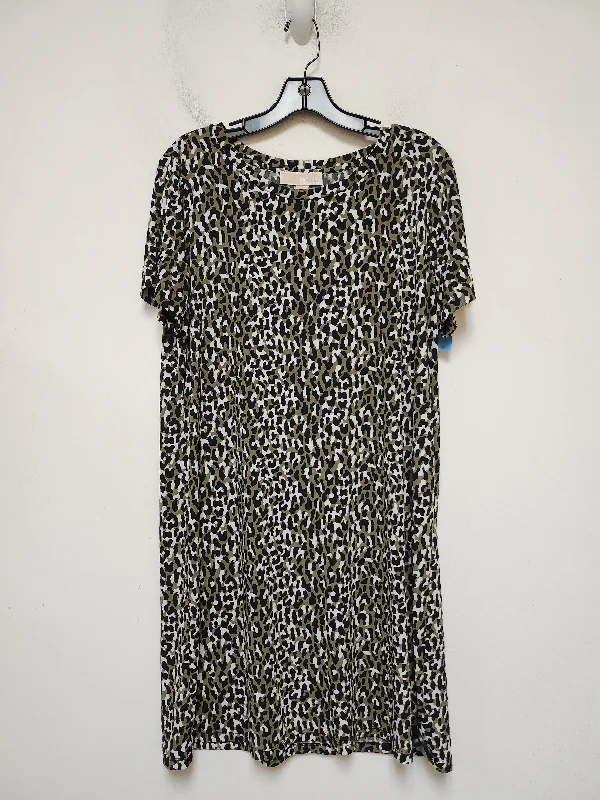 Women's Notched Collar DressesDress Casual Midi By Michael By Michael Kors In Animal Print, Size: L