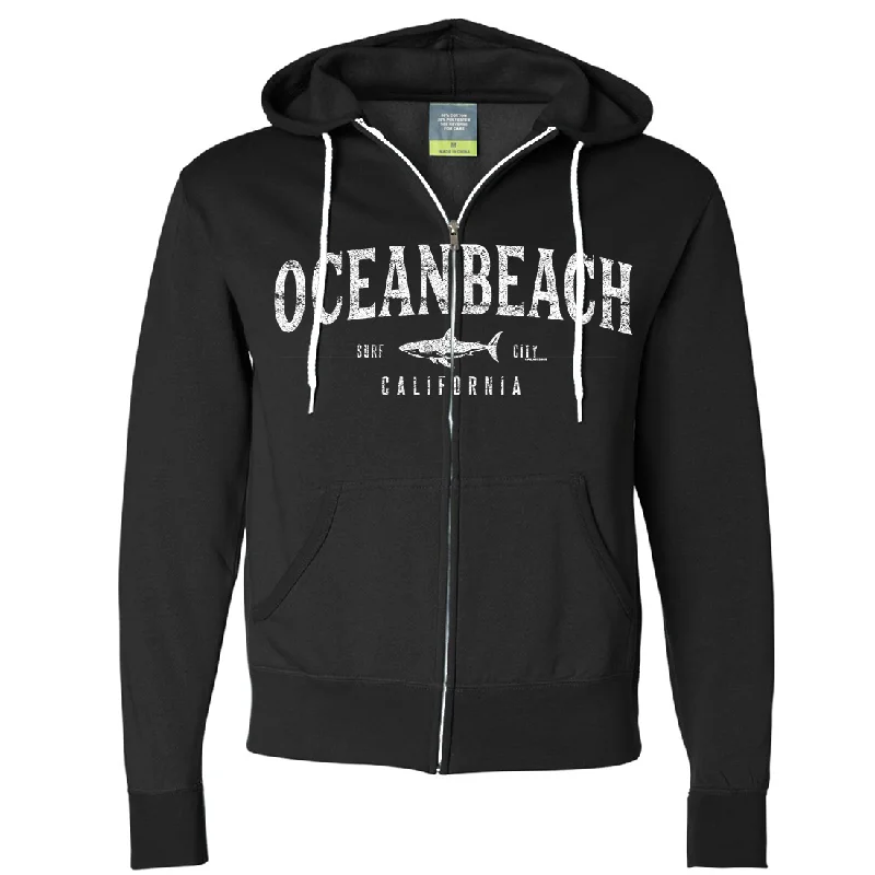 Women's Hooded Sweatshirts with Tie-Dye LiningOcean Beach California Zip-Up Hoodie