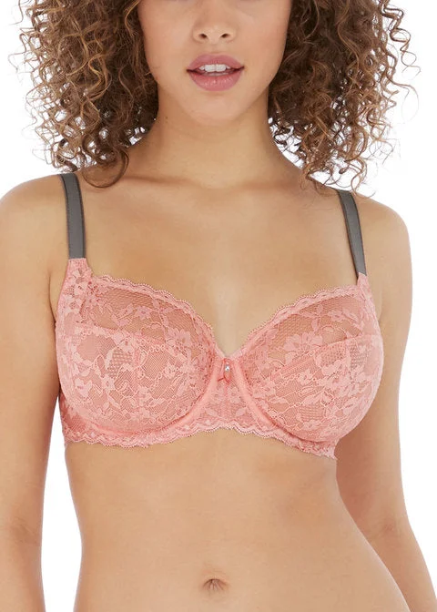 plus-size backless bra with clear strapsOffbeat Rosehip Uw Side Support Bra