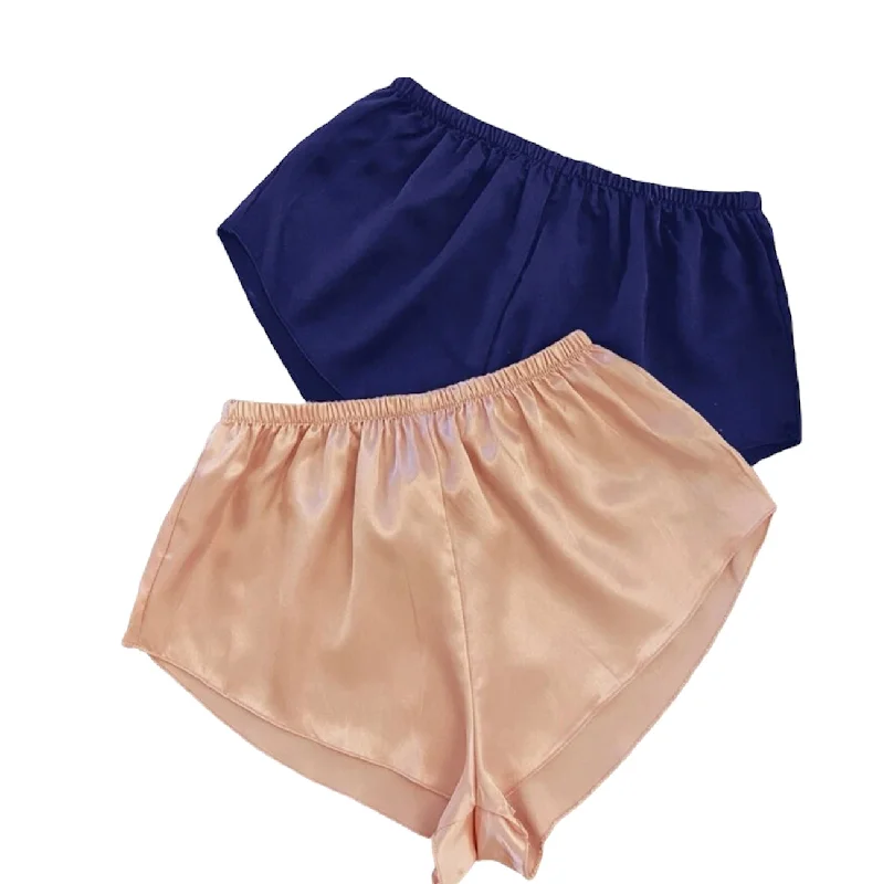 lace appliqué braSilk Peach and Blue Shorts