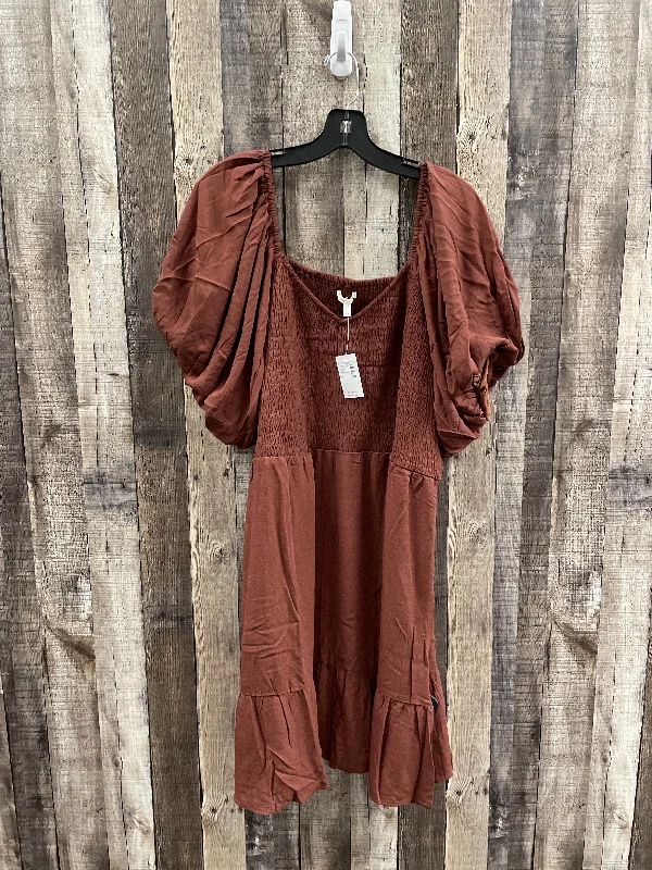 Women's Keyhole Collar DressesDress Casual Midi By Maurices In Brown, Size: 2x