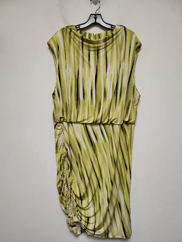 Women's Flared DressesDress Casual Midi By Calvin Klein In Green, Size: 3x