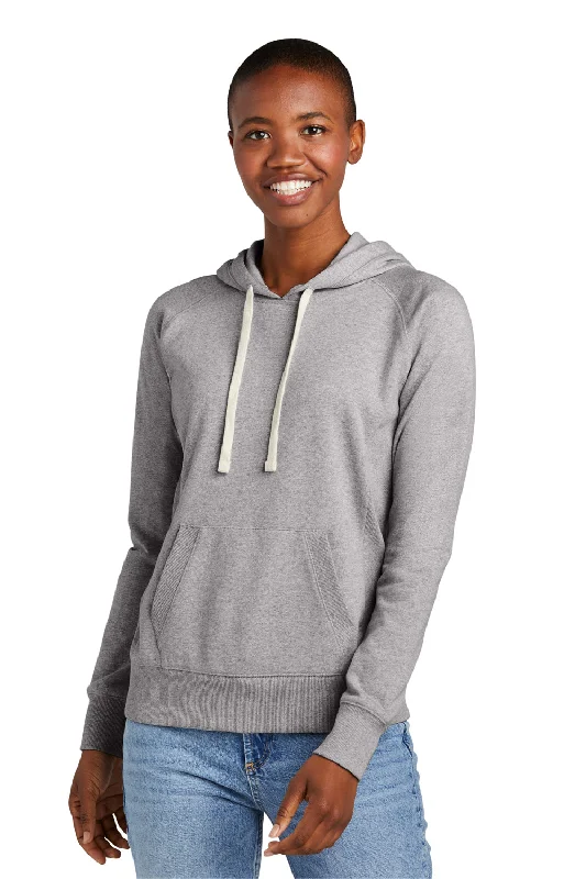 Women's Hooded Sweatshirts with Ombre LiningDistrict Womens Re-Fleece Hooded Sweatshirt Hoodie w/ Pouch Pocket - Heather Light Grey