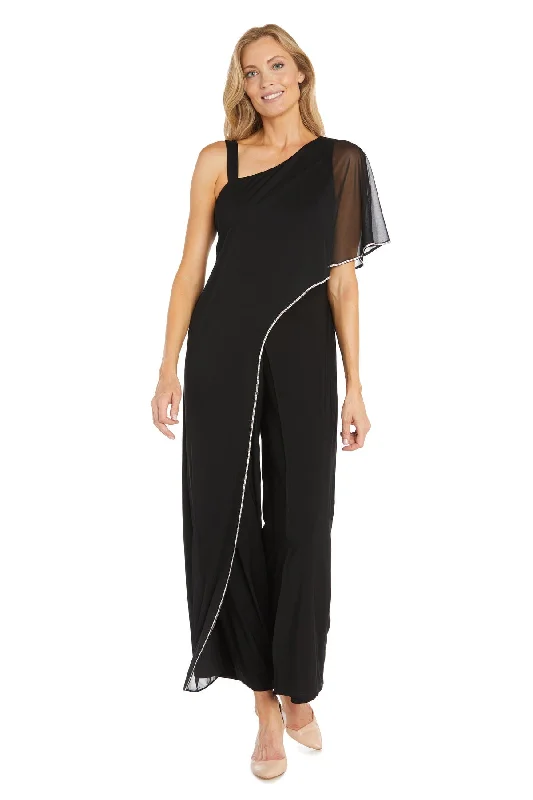 Women's Jumpsuits with U-Shaped CollarR&M Richards 3314 Long Formal Jumpsuit