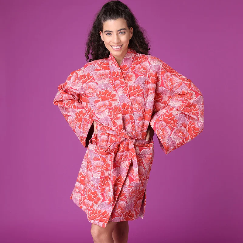 women's pajamas with a playful printGina Quilted Robe