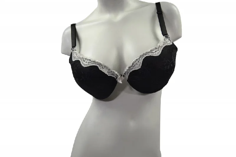 seamless bralette for layeringBeautiful Black Lace Bra with White Trim- 12 pack