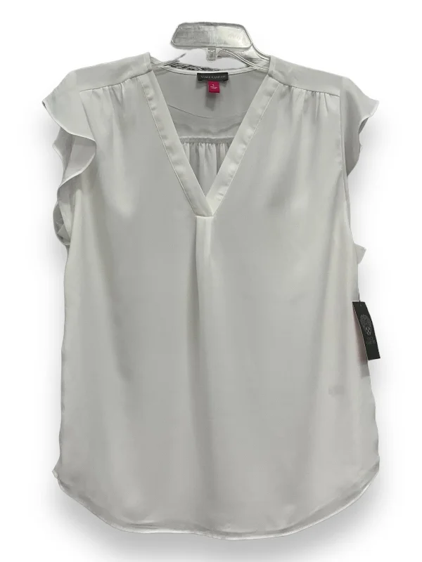 Women's Blouse with Notched CollarWhite Blouse Sleeveless Vince Camuto, Size S