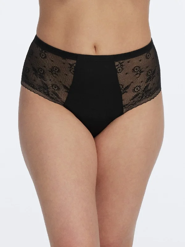 plus-size lace hipster panties with a tummy tuckerLacy High Rise Brief