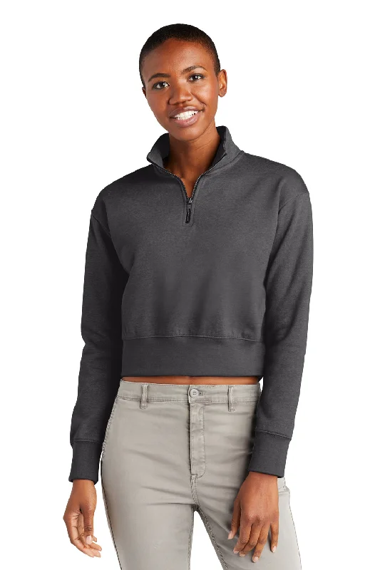 Women's Hooded Sweatshirts with ThumbholesDistrict Womens V.I.T. Fleece 1/4 Zip Sweatshirt - Heather Charcoal Grey