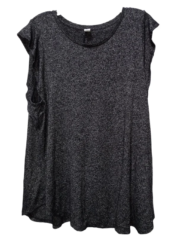 Women's Silk BlouseBlack & Grey Blouse Sleeveless Old Navy, Size Xl