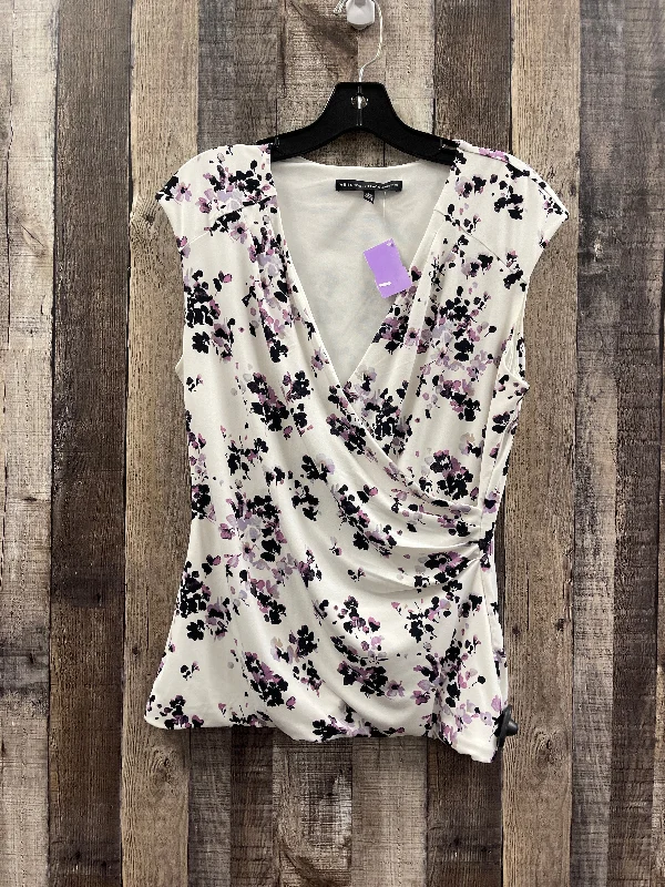 Women's Blouse with High CollarFloral Print Blouse Sleeveless White House Black Market, Size S